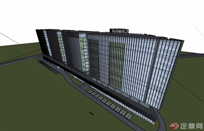 详细高层办公楼设计su模型