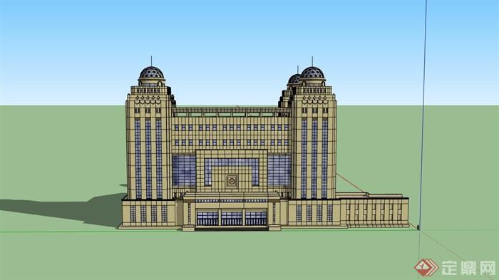 欧式详细的经典政府大厦建筑楼设计su模型