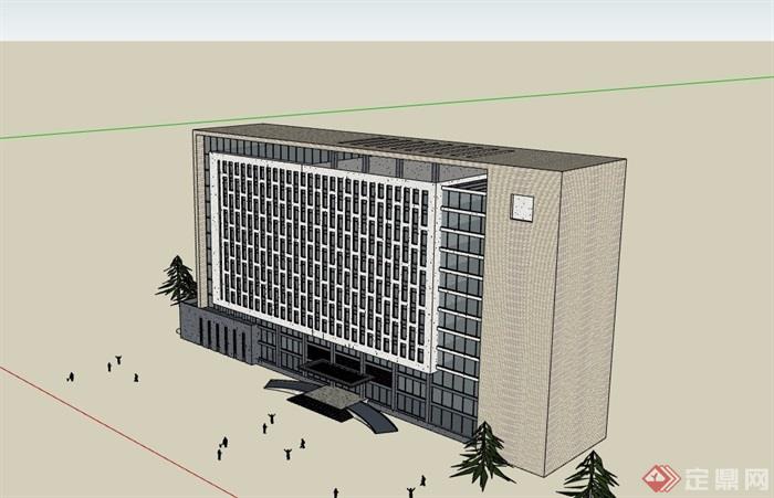 政府办公楼详细建筑楼设计su模型