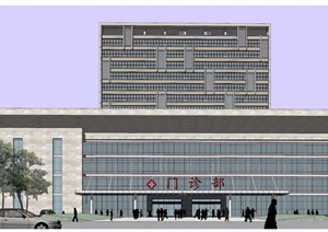 某详细的完美中医院建筑设计SU(草图大师)模型