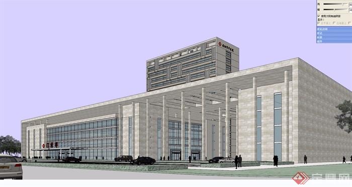 某详细的完美中医院建筑设计su模型