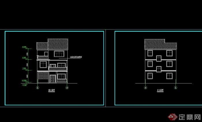 欧式三层详细的别墅设计带车库cad施工图
