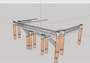 欧式栏杆斜素材设计SU(草图大师)模型