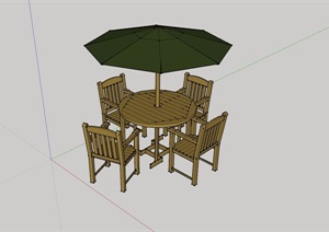 现代户外伞座椅素材设计SU(草图大师)模型