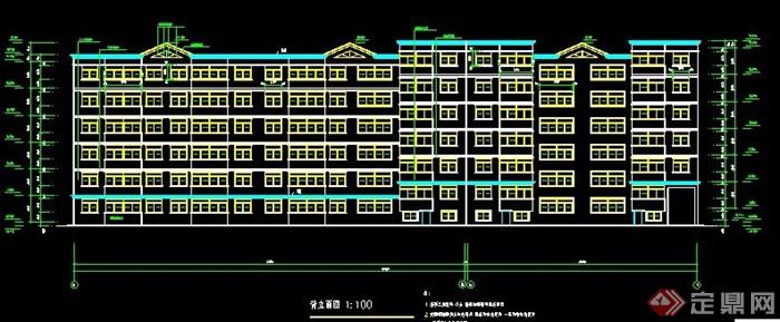 六层连拼住宅楼建筑施工图