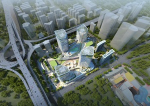 现代创意参数化流线型高层住宅办公楼商业综合体设计城市商业中心