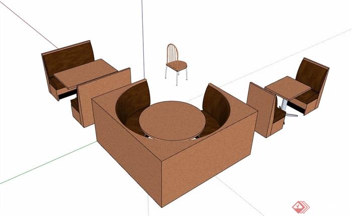 详细的完整餐桌椅素材设计su模型