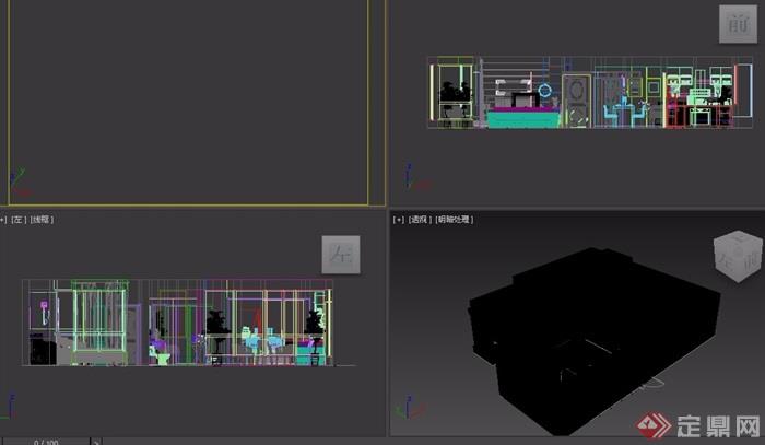 客厅现代详细完整设计3d模型及效果图