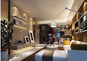 整体客厅装饰设计3d模型及效果图