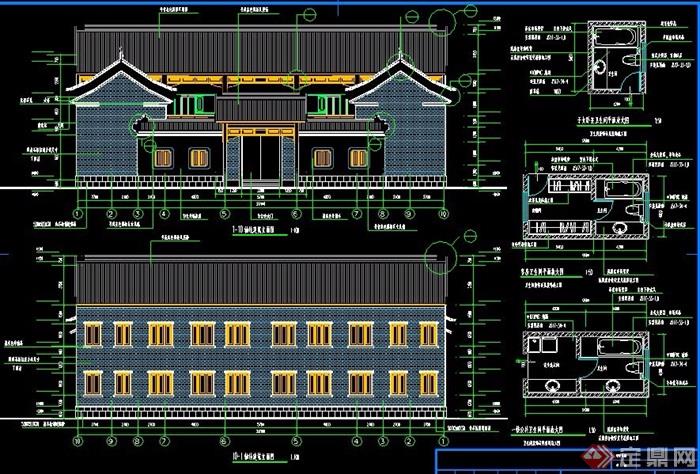 古典中式风格四合院式民居建筑施工图