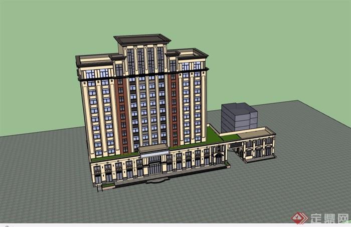 新古典风格商业住宅建筑楼su模型