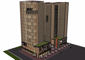 现代详细商业住宅楼素材设计SU(草图大师)模型