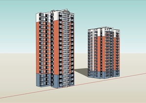 高层正式住宅建筑楼设计SU(草图大师)模型