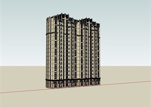 新古典风格高层住宅楼建筑素材SU(草图大师)模型