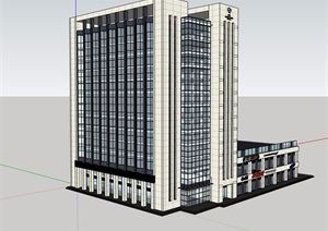 现代商业办公综合楼素材设计SU(草图大师)模型