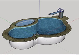 某详细的温泉泳池完整设计SU(草图大师)模型