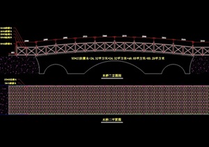 现代详细整体园桥素材设计cad施工图