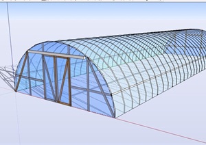 某玻璃温室大棚素材SU(草图大师)模型