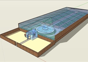 详细的整体完整温室大棚建筑素材SU(草图大师)模型