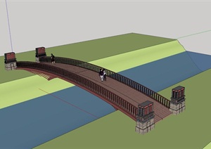 特色栏杆桥设计SU(草图大师)模型