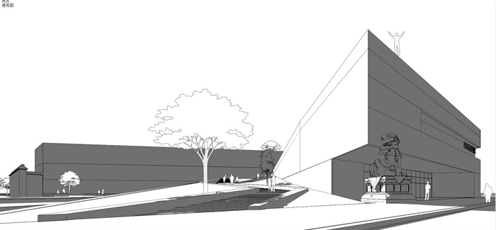 现代创意折线型地景式上人屋面大平台文化展览馆博物馆文化展示中心(10)