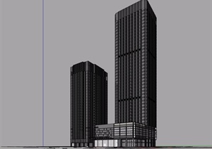 某整体高层办公酒店综合体SU(草图大师)模型