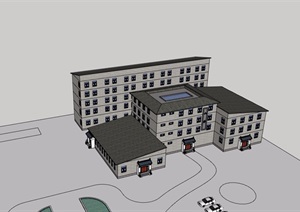 一个小旅馆建筑设计SU(草图大师)模型