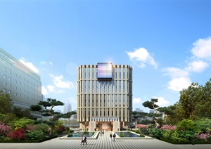 现代创意科技研发产业园创业园办公基地总部规划设计圆弧倒角办公楼