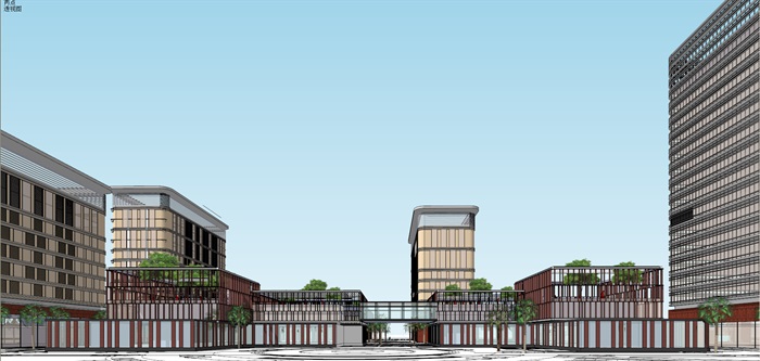 现代创意科技研发产业园创业园办公基地总部规划设计圆弧倒角办公楼(12)