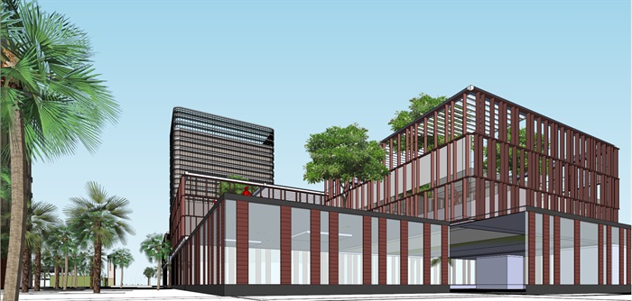 现代创意科技研发产业园创业园办公基地总部规划设计圆弧倒角办公楼(13)
