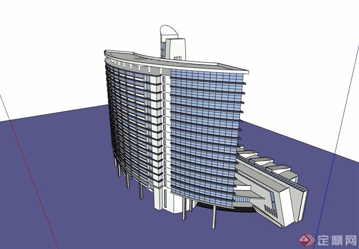 独特造型的正旅馆建模su模型