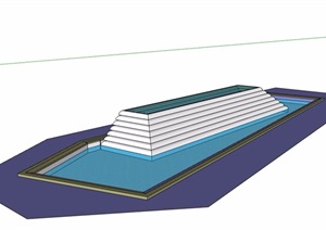园林景观节点水池景观SU(草图大师)模型