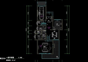 现代独立北a别墅cad方案图