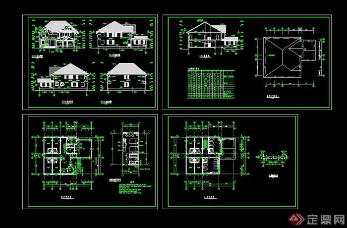 景区别墅建筑详细完整设计cad施工图