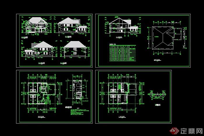 景区别墅建筑详细完整设计cad施工图