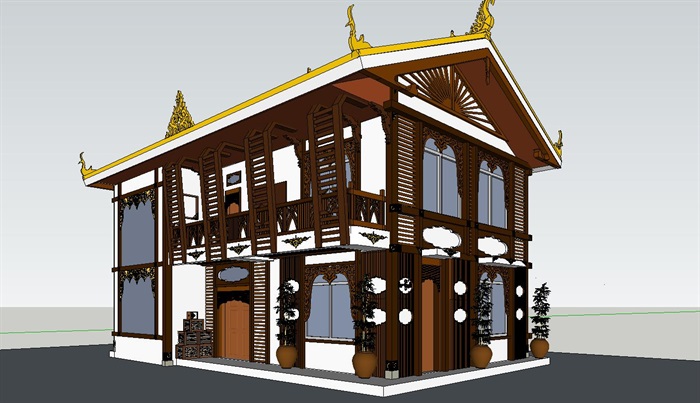 02--中式建筑院落的SU模型设计(4)