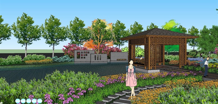 厂区花园景观规划SU模型