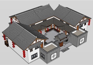 中式四合院建筑模型设计