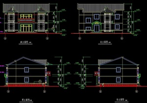 三套别墅设计cad方案图