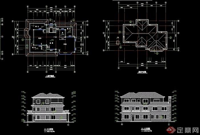 单体别墅建筑设计cad施工图