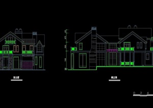 别墅三种经典户型建筑设计cad方案