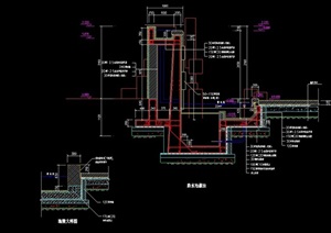 跌水池水景设计cad剖面图