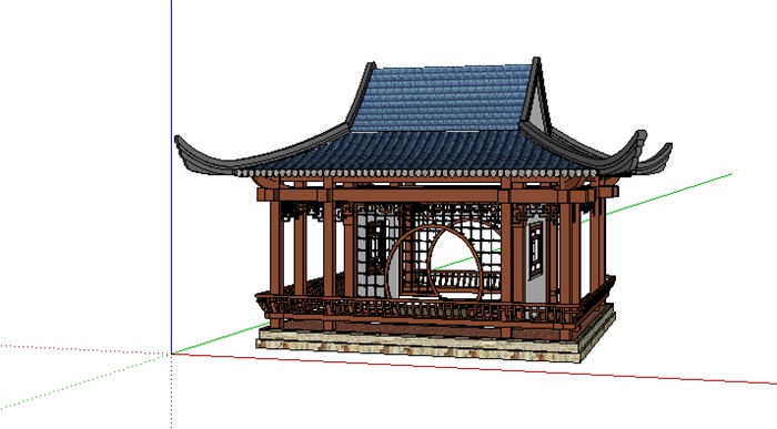 33-水榭景观亭子的SU模型设计(3)
