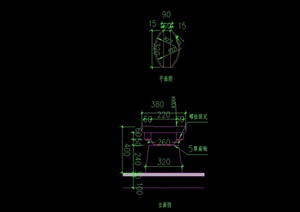 详细的完整园凳设计cad平立面图