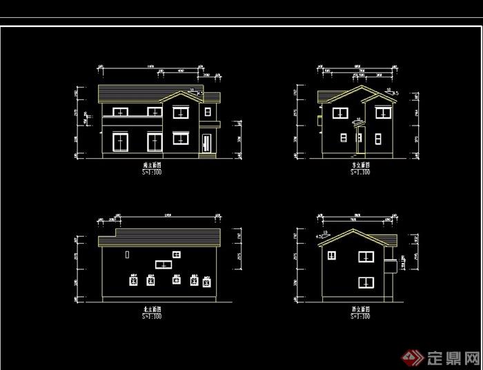 木别墅建筑设计cad方案图