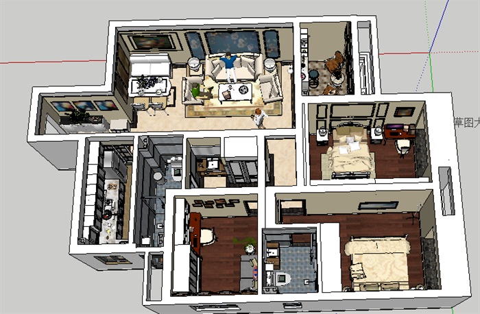 03--欧式室内户型家装设计图模型(1)