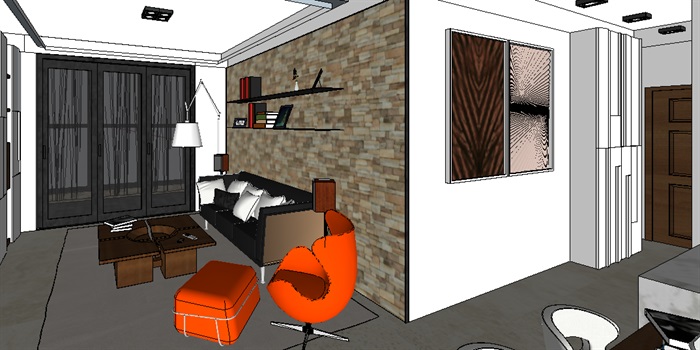 现代风格室内家装室内设计3d模型