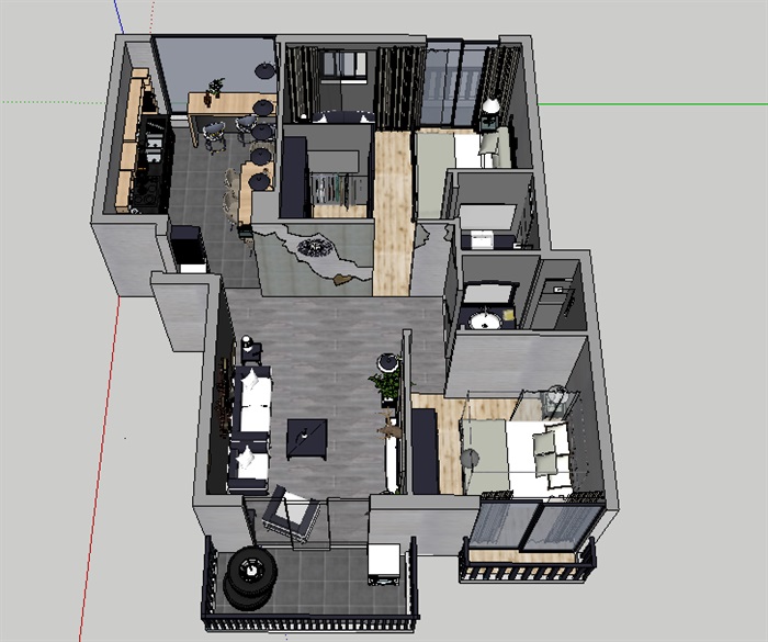 06-工业风格室内家装设计SU模型(4)