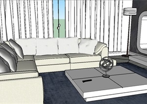 现代风格沙发室内客厅设计模型