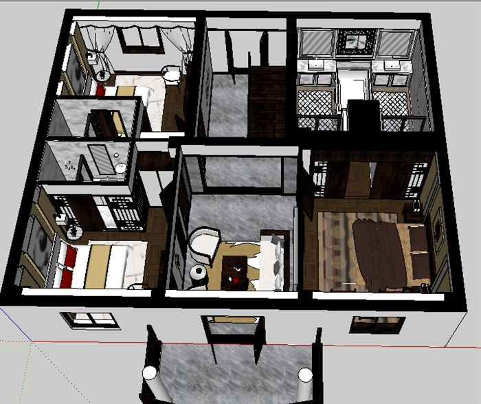 01--别墅2F室内设计图模型(2)